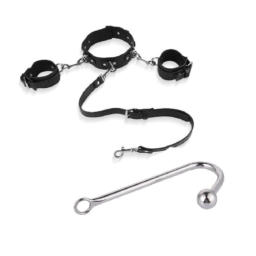 Anal Hooks and Hook Beaded with Cuffs 5334 Elegant Anal Collar 0806